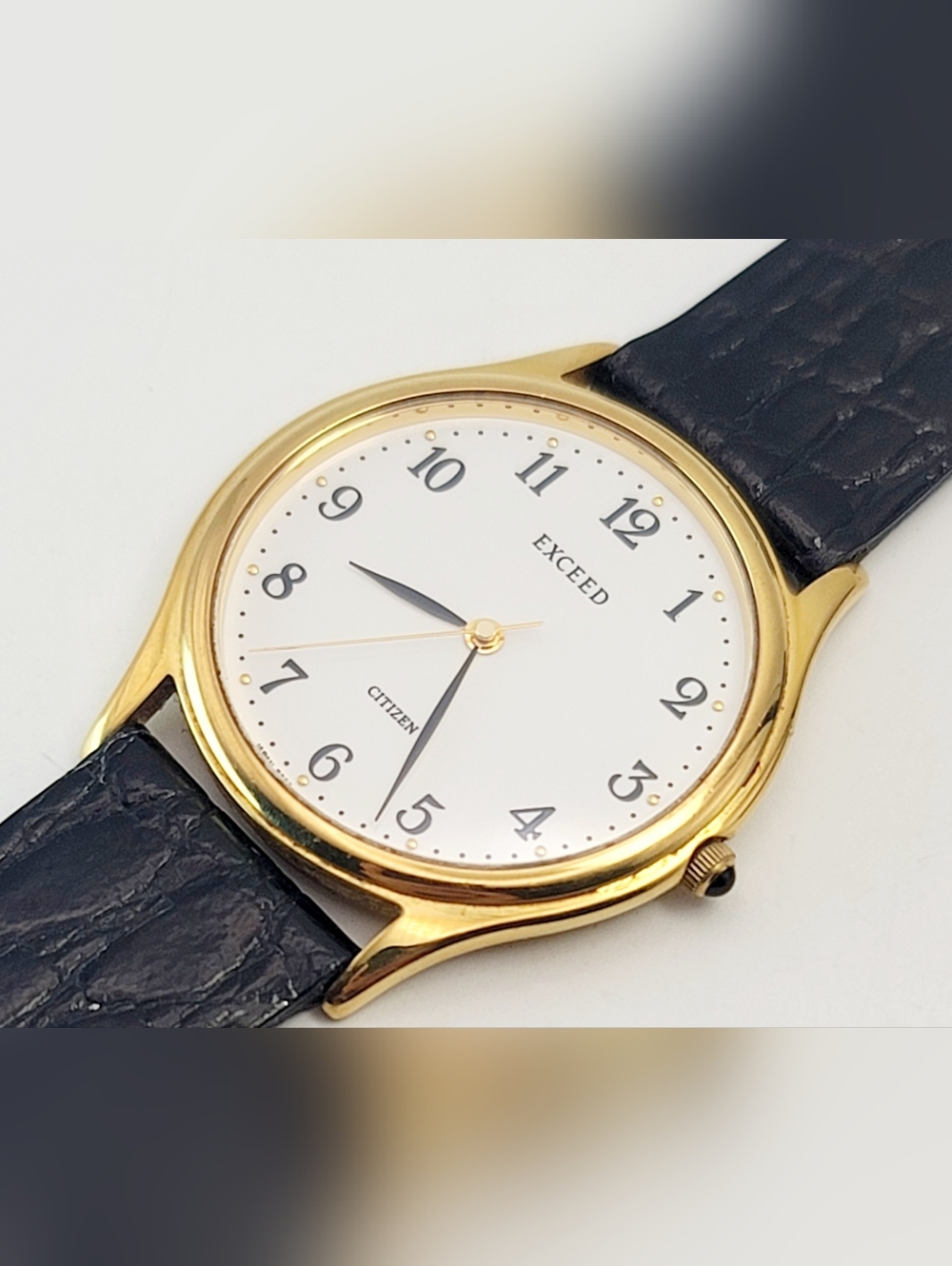 Citizen Exceed 0330-H08398 Gold Quartz Dress Watch White Arabic Dial JDM Men’s